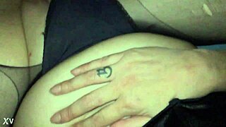 milf's nylon leggings hide her secret trim