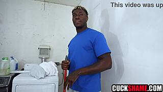 cuckold husband offers big tit blonde wife to black worker for bbc doggystyle