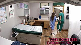 nurse miraa monroe teases patient with shaved pussy fingering and feet play backstage