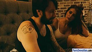 wow tana lea deepthroats big cock before horny fucking and tattooed sucking!