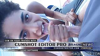 WOW AMATEUR EBONY BABE DRAINS COCK SWALLOWS EVERY DROP P OV