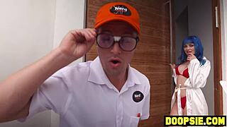 TWO HORNY TECHIES PUNISHED BY BUSTY MILF BIG TITS ASS