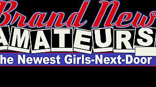 Kinky brunette coed Sabrina fingers muff before deep pounding action!