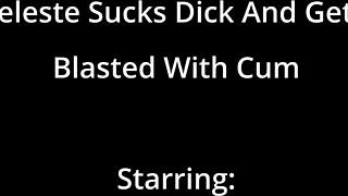 blaire celeste sucks cock then takes cum in pussy pounding
