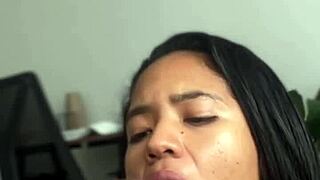 deep sloppy blowjob from cute latina wife nysdel amateur couple