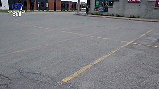 Canadian teen brunette in lingerie pierced pussy creamed in car.