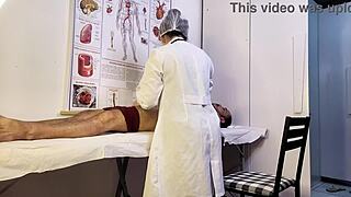 Nurse's touch makes patient throb hard during intimate exam