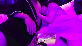 Fishnet Waitress Cosplay Begs for Doggy Creampie