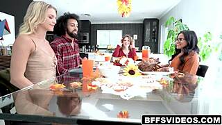 Besties Evelyn Payne Alex Kane Summer Col play naughty game with James Angel till horny group ass licking?