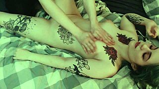 tattoo teen babe massages cock between ass cheeks cumshot