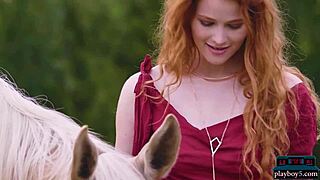 Does gorgeous redhead Heidi Romanova's outdoor tease make you throb?