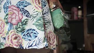 Uncle's monster cock pounds petite asian teen's tight pussy family in living room