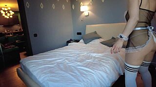 Hotel maid deepthroats fat guy's throbbing cock till facial cumshot