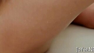 cutie fingers tight pussy with huge dildo