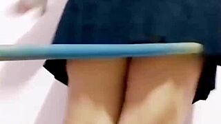 Skinny mexican schoolgirl takes broomstick anal creampie homemade outdoor fuck