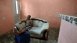 infiel hubby sneaks big ass cuñada fuck in living room while wife away