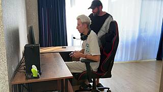 stepfather busty whore takes stepsons virginity mmf group