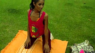 training niara pessanha's tight ass outdoors with anal and dp fun