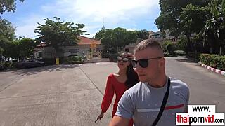 Thai Teen Polly's Big Tits Bounce on Huge Euro Cock