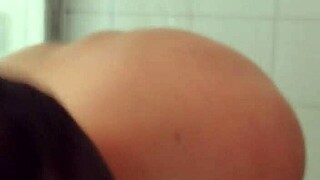 big dick guy carefully shaves his thick penis smooth