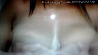 brown sugar shoves dildo deep in her shaved pussy