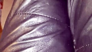 squeaky leather stilettos hug her fetish heels and boots perfectly