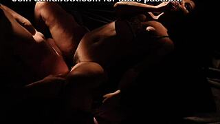 Close-up ebony babe deepthroats big black cock before bent over doggystyle fucking