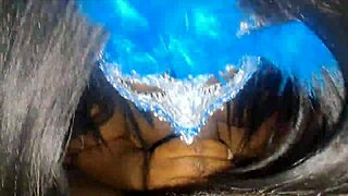 Masked Ebony Slut Deepthroats Monster Cock Swallows Thick Cum Facial