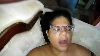 infiel hubby sneaks big ass cuñada fuck in living room while wife away