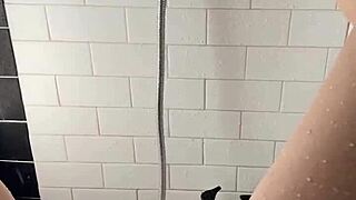 your hot arab stepsis rubs her juicy pussy in the sunny shower, los angeles style?