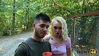 Hunt4k. Blonde Pickup Makes Boyfriend Cuckold in Forest Fuck