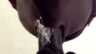 wanna see her gag on cock with super sloppy deepthroat and cum swallow close up?