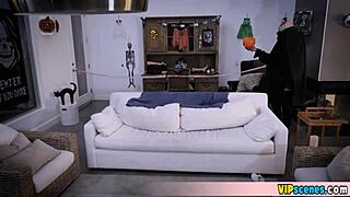 my cute brunette stepsis with glasses bent over for a nasty doggystyle surprise