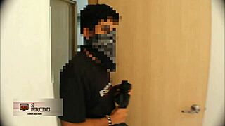 Suggestive Brunette Latina Brithany Bent Over Home Creampie by Horny Intruder