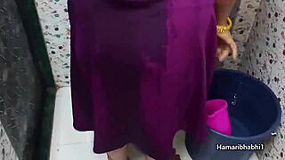 sexy indian bhabhi's wet bath curves dripping everywhere!