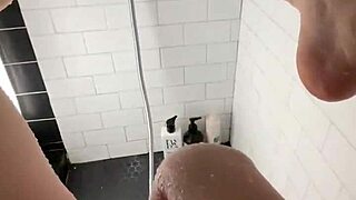 your hot arab stepsis rubs her juicy pussy in the sunny shower, los angeles style?