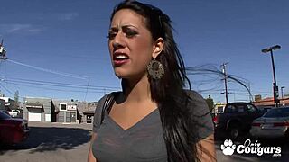 lyla storm's pretty pussy smashed doggystyle in garage, you watching her gag?