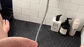 your hot arab stepsis rubs her juicy pussy in the sunny shower, los angeles style?