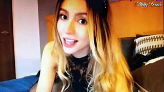 sexy blonde teases viewers with flirty looks and webcam talk