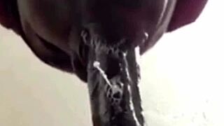 wanna see her gag on cock with super sloppy deepthroat and cum swallow close up?