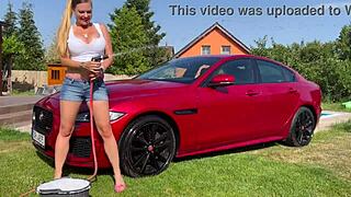 Wet Summer Heat Overwhelms Lenushka Doll In Sexy Car Wash Bliss