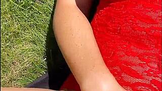 lenushka doll's public pov fuck squirts wildly outdoors