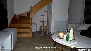 A French Santa with Massive Tits Bent Over for Rough Christmas Pounding