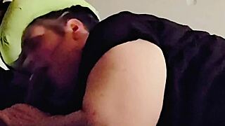 straight-a student chokes on stepmom's gumjob skills in bed