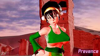 toph from prevence shakes her cartoon ass twerking hard