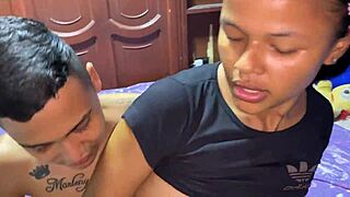 Colombian trans teen consoles sad hermanastro with doggystyle hardcore fuck