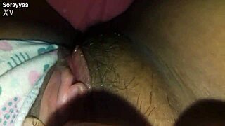 She models heart-printed panties revealing her plump curves