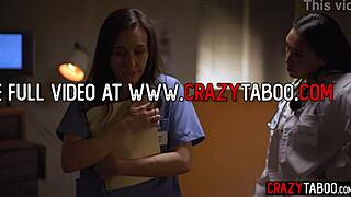 Panic-stricken nurse sinn sage begs doctor vicki chase for help as big ass latina milf dives into her pussy