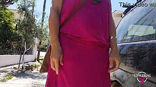 Nippleringlover Kinky Milf Flashes Pierced Nipples Pussy Ass Public Street