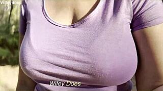 i dared my big tit wife to flash outdoors